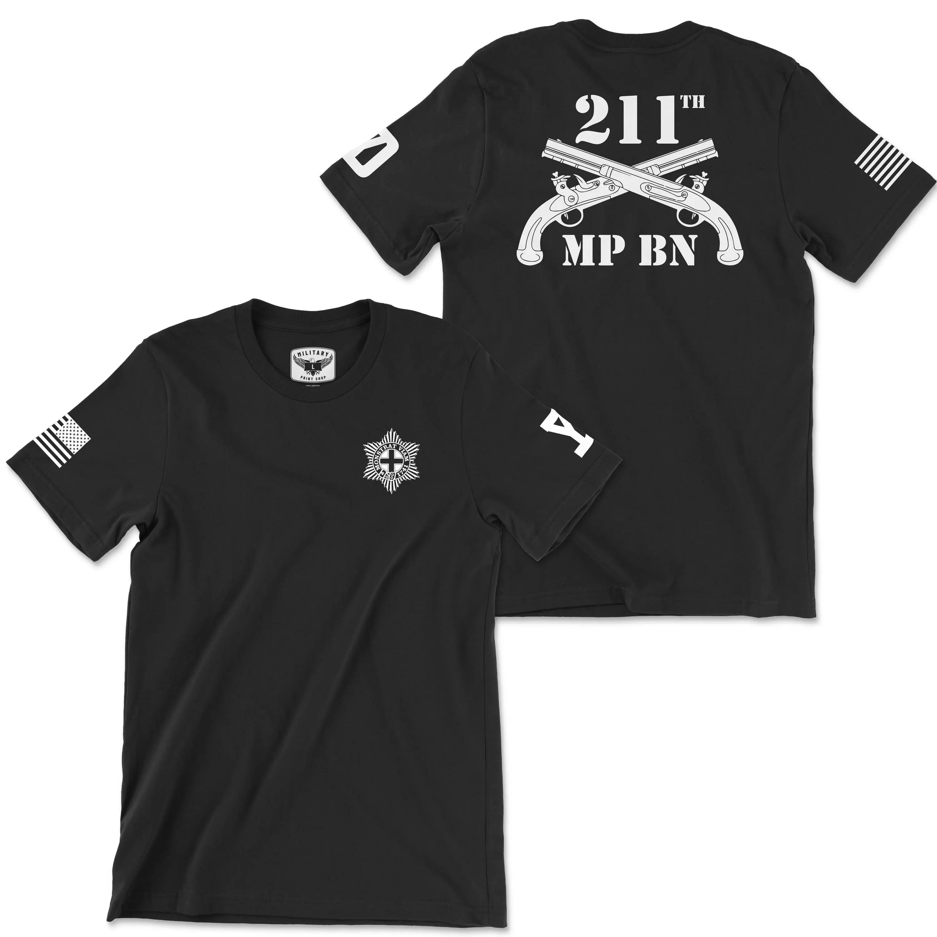 211th MP BN Black Tee – Military Print Shop