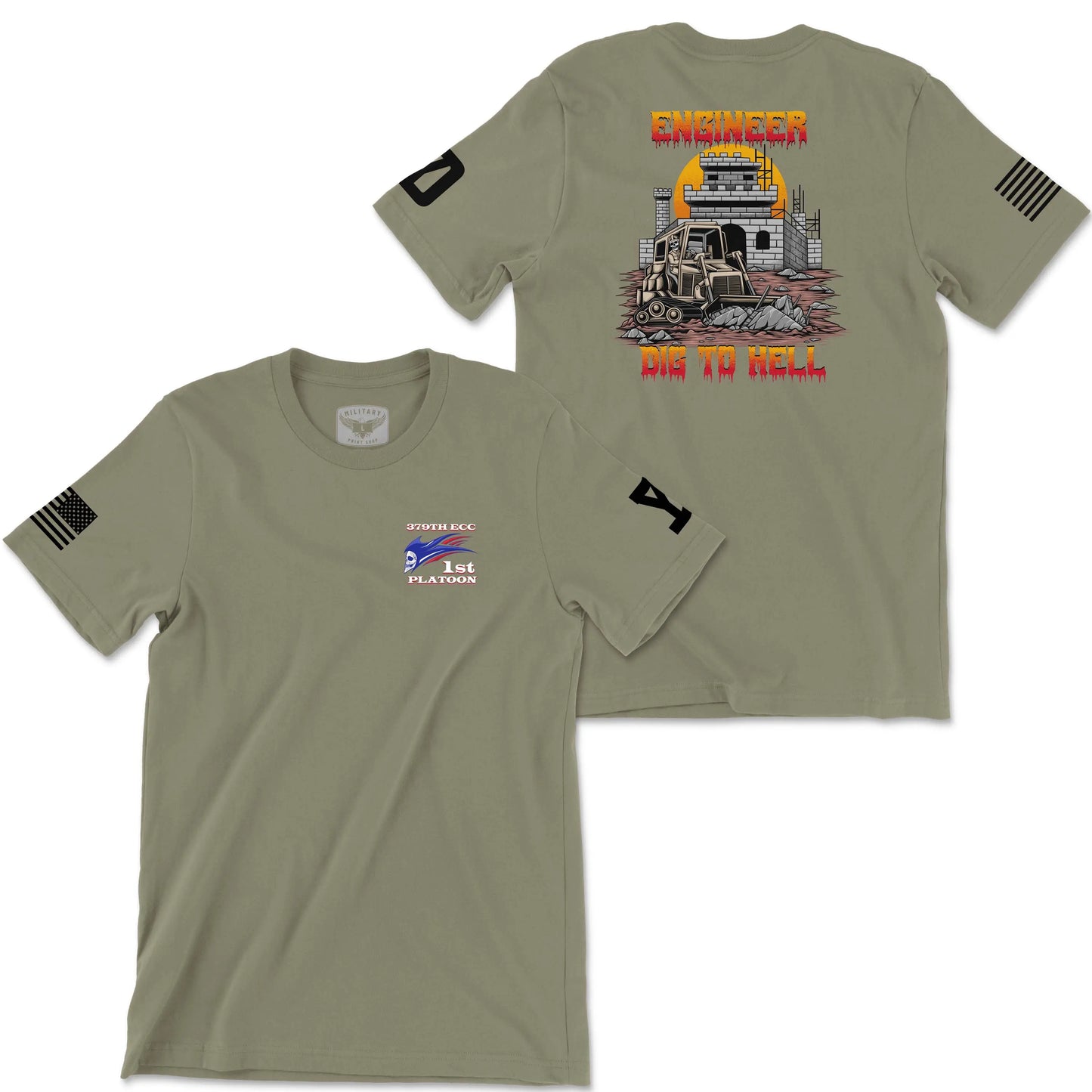 379TH ECC 1st Platoon Coyote Brown Tee