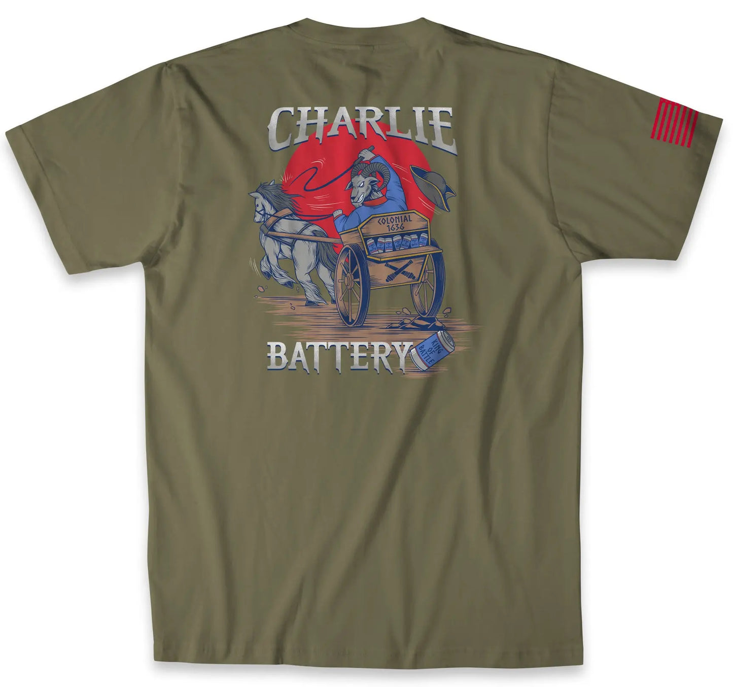 1-101st FA Charlie Battery Coyote Brown Tee