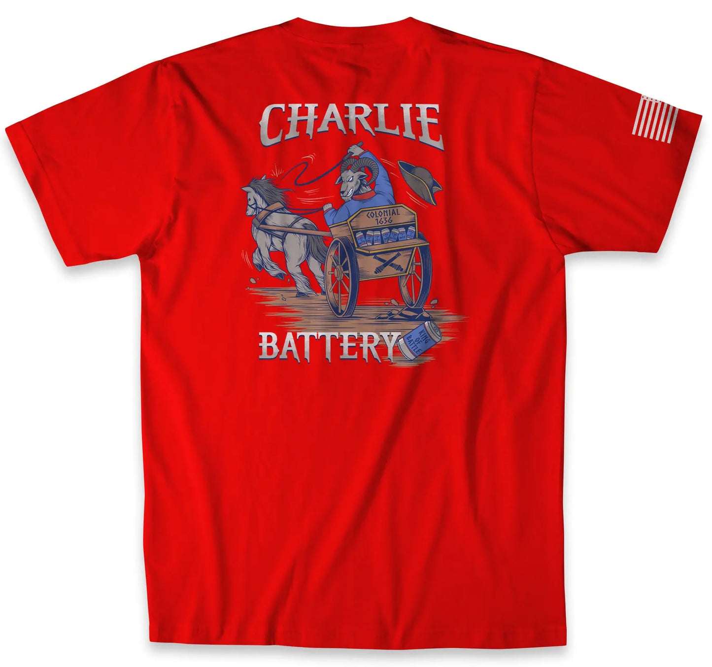 1-101st FA Charlie Battery Red Tee