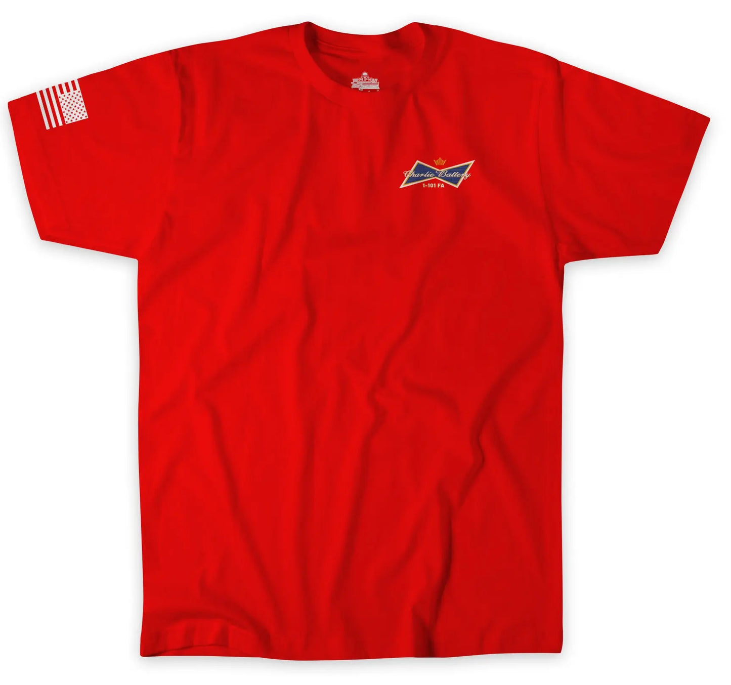 1-101st FA Charlie Battery Red Tee