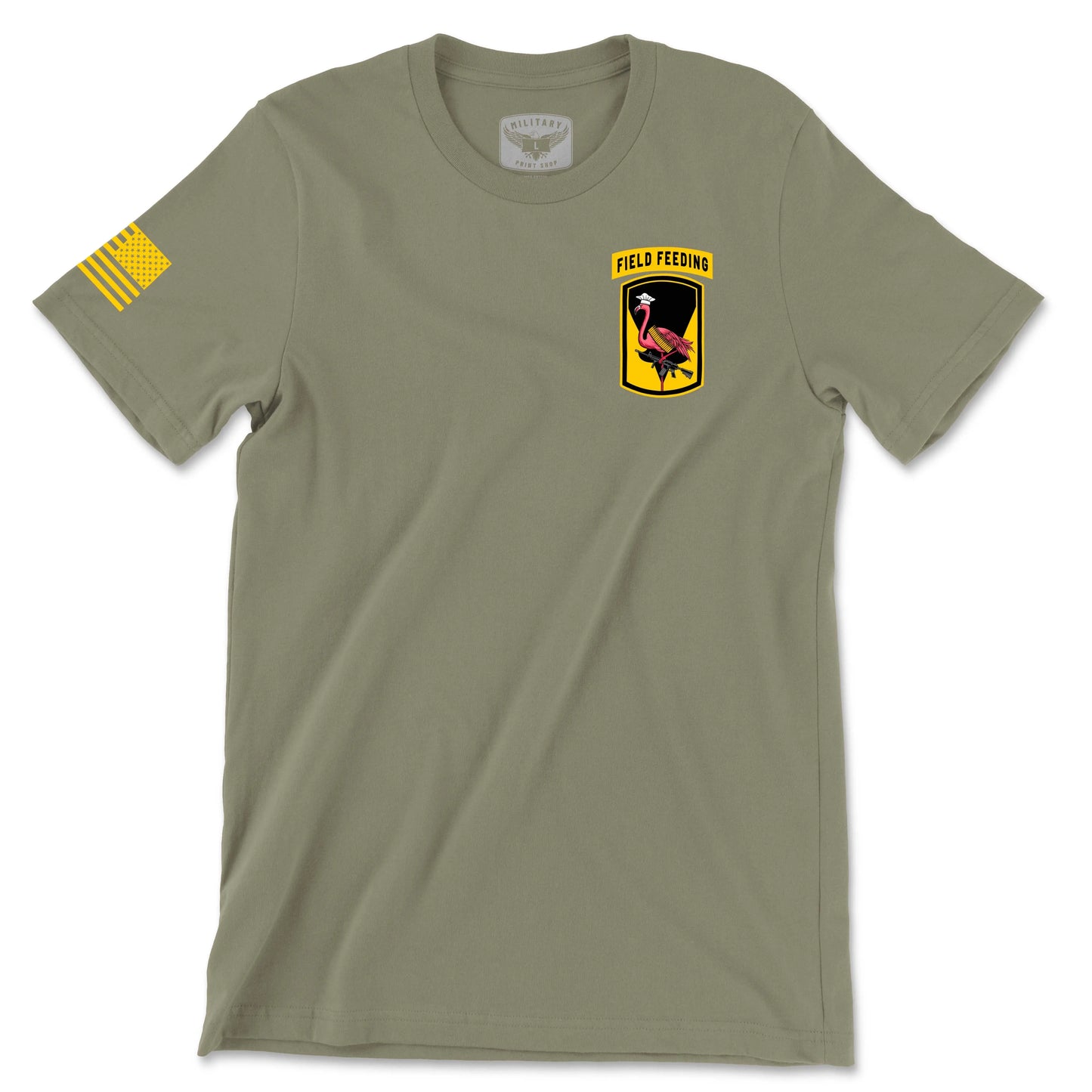 Field Feeding Flamingos Coyote Brown Tee