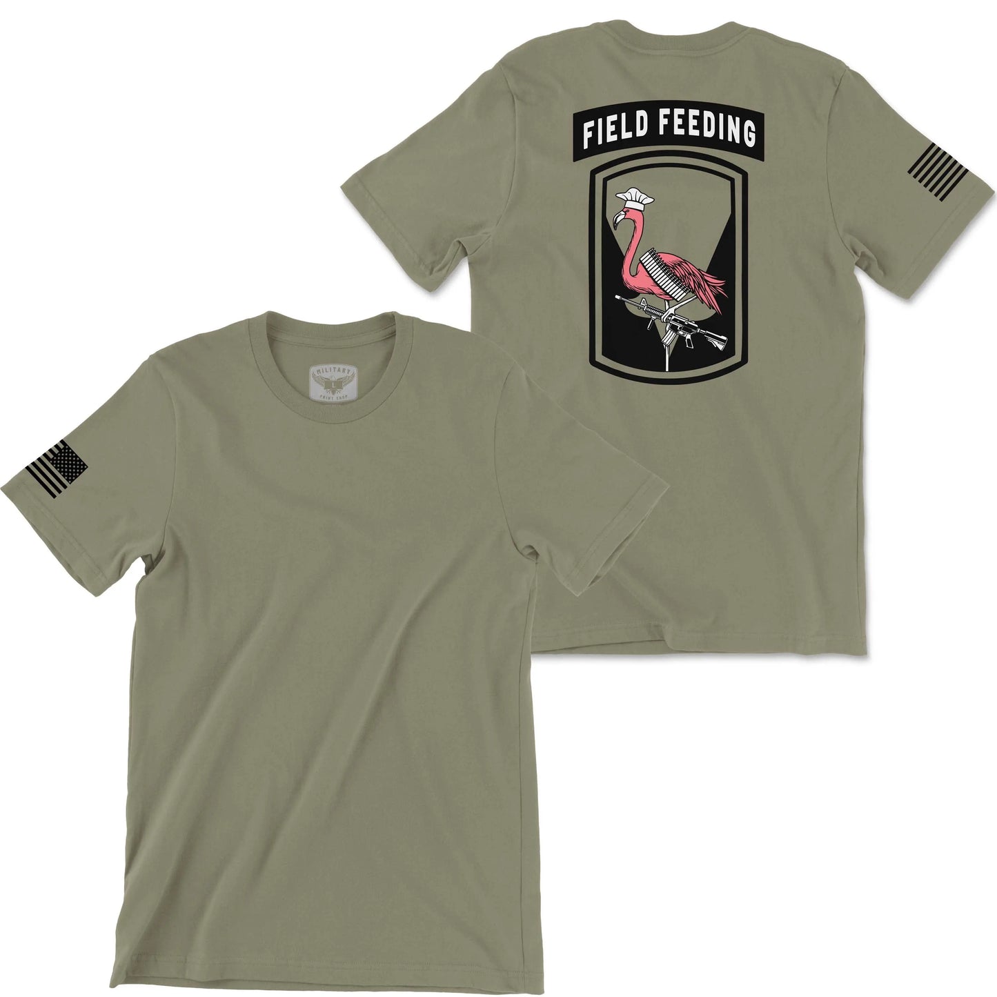 Field Feeding Flamingos Coyote Brown Tee