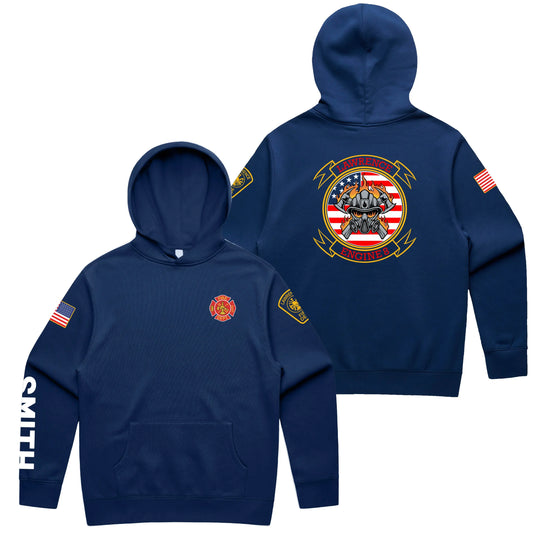 Lawrence Engine 8 Cobalt Hoodie with Last Name