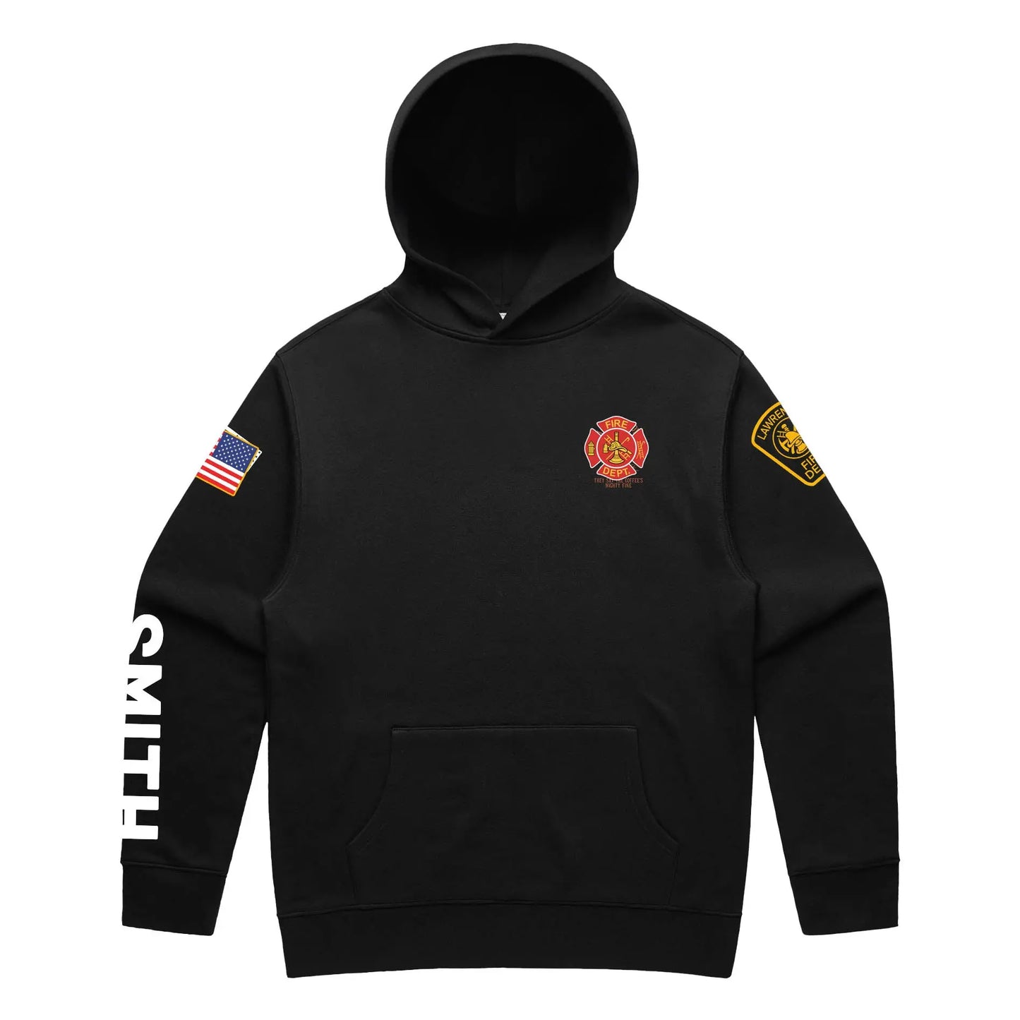 Lawrence Engine 8 Black Hoodie with Last Name